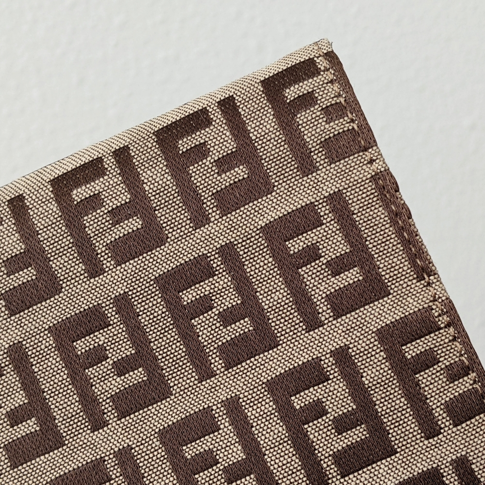 Fendi Brown Monogram Canvas Wallet with Peach Leather Accent - Picture 12 of 14